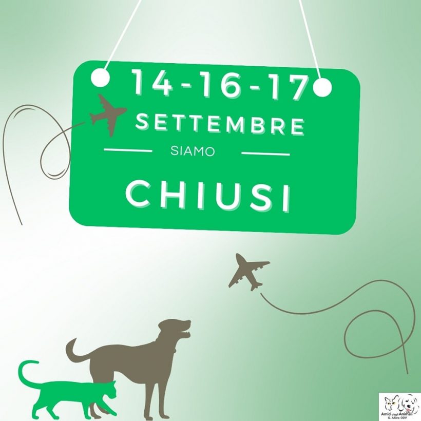 Cascinotto chiuso il 14 – 16 e 17 settembre!