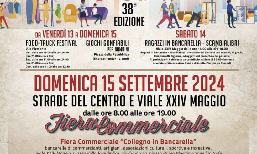 Collegno in bancarella domenica 15 settembre. Ci siamo anche noi!