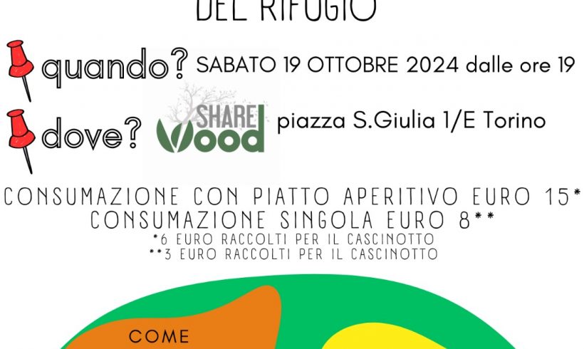 Sabato 19 ottobre: aperitivo a sostegno del Cascinotto! Vi aspettiamo!