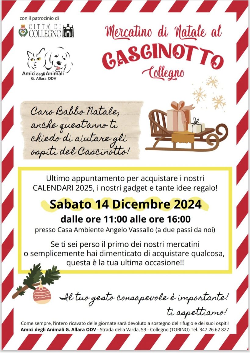 Ultimi acquisti di Natale al Cascinotto! Vi aspettiamo sabato 14 dicembre!!!